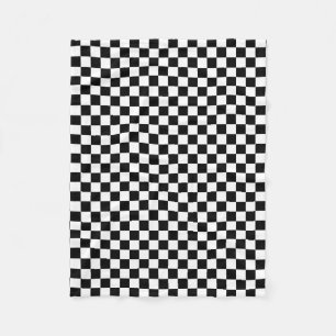 Classic Chequered I Bleed Racing Check Black White Fleece Blanket
