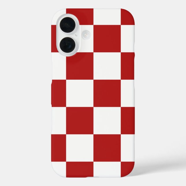 Classic Chequered Red and White Pattern Case-Mate iPhone Case (Back)