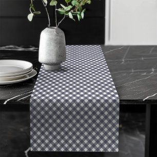 Classic Chequered Table Runner in Navy and Blue