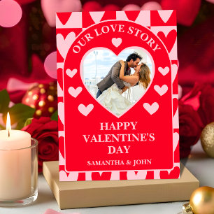 Classic Cherry Red Hearts Photo Valentine’s Card
