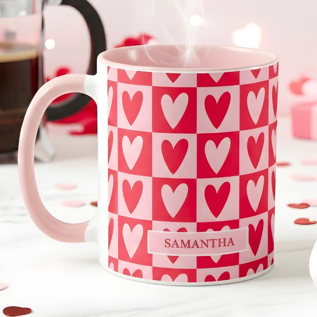 Classic Cherry Red Hearts Valentine’s Gift Mug (Creator Uploaded)