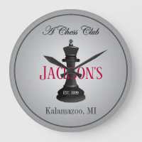 Classic Chess Club with King Drawing Wall Clock