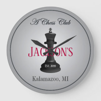 Classic Chess Club with King Drawing Wall Clock