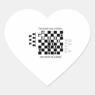 Classic Chess-Inspired Design Heart Sticker