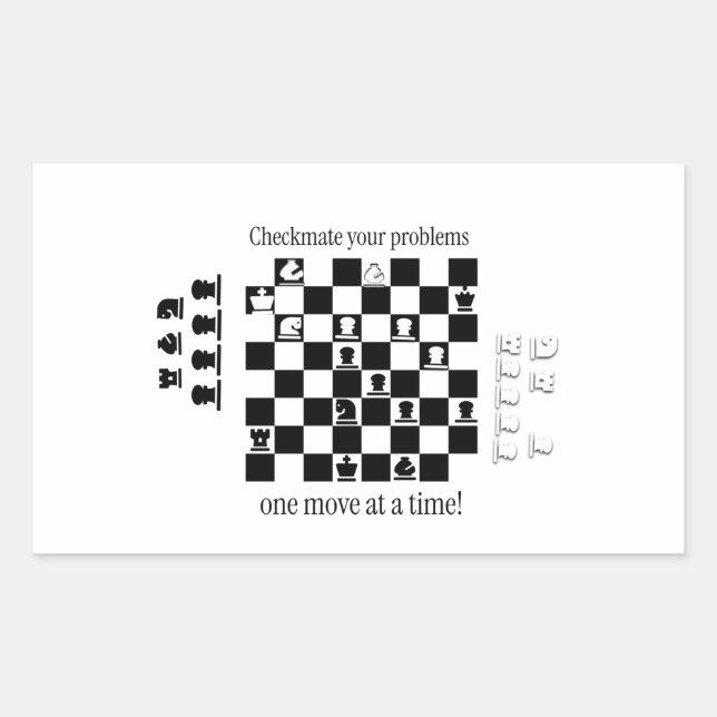 Classic Chess-Inspired Design  Rectangular Sticker (Front)
