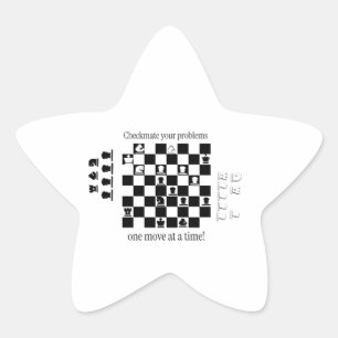 Classic Chess-Inspired Design Star Sticker