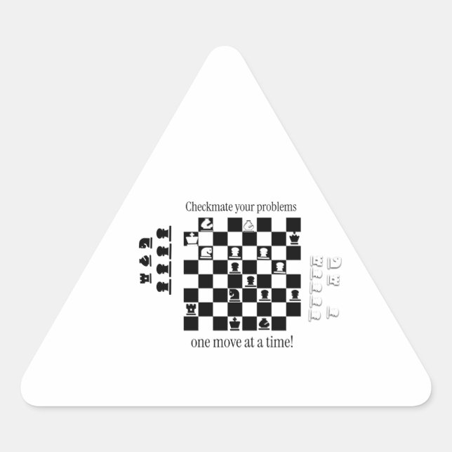 Classic Chess-Inspired Design  Triangle Sticker (Front)