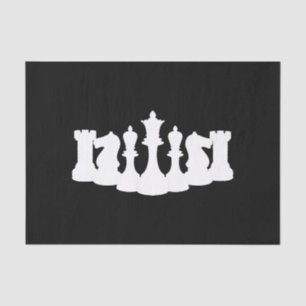 Classic Chess Pieces Black and White Tissue Paper