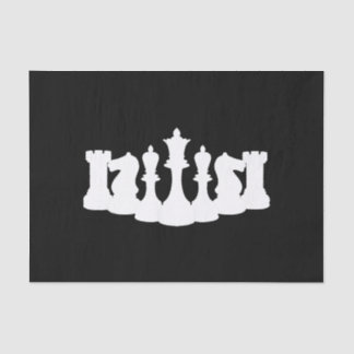 Classic Chess Pieces Black and White Tissue Paper
