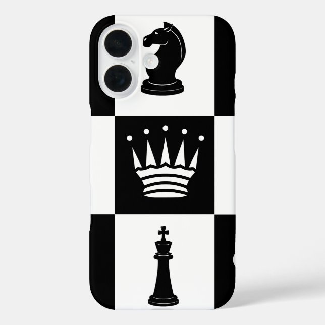 Classic Chess Pieces iPhone 16 Case (Back)
