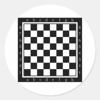 classic chess table round sticker