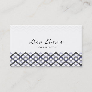 Classic Chevron Pattern Blue Grey Business Card