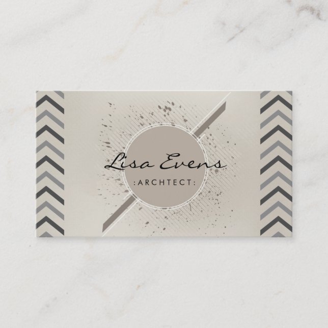 Classic Chevron Pattern Subtle Business Card (Front)
