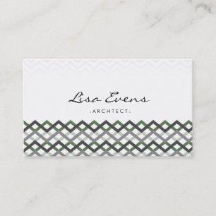 Classic Chevron Pattern Violet Grey Business Card