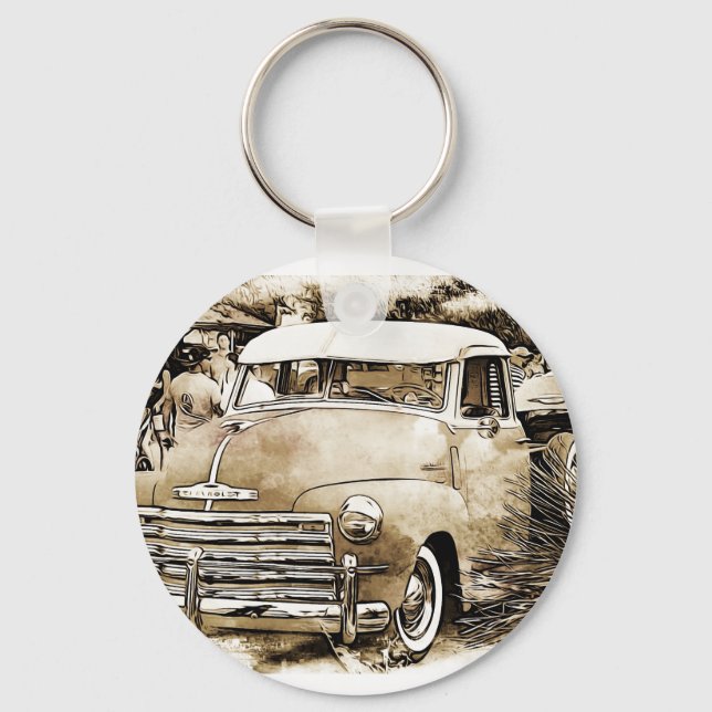 Classic Chevy Chevrolet Truck Key Ring (Front)