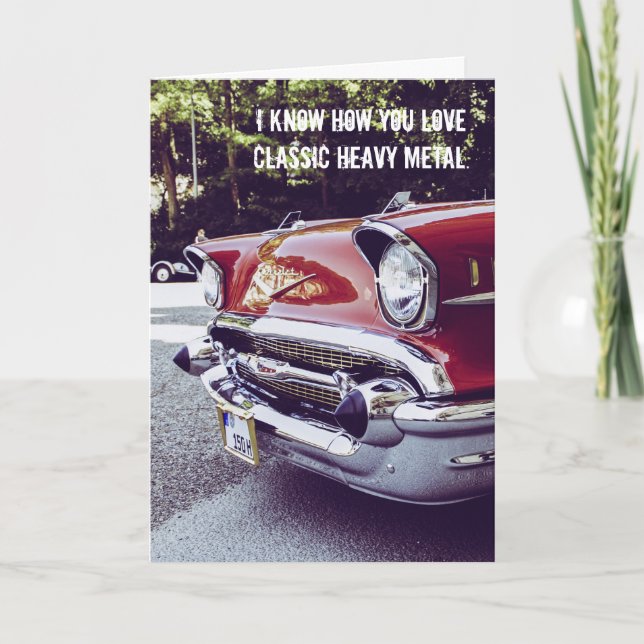 Classic Chevy Heavy Metal Birthday Card (Front)