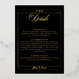 Classic Chic Black Calligraphy Wedding Details