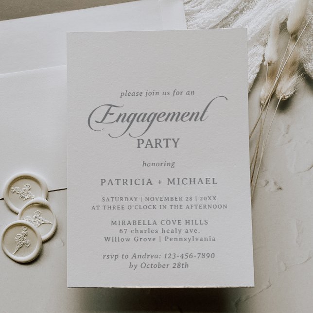 Classic Chic Calligraphy Engagement Party Invitation (Creator Uploaded)