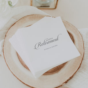 Classic Chic Calligraphy Retirement Napkin