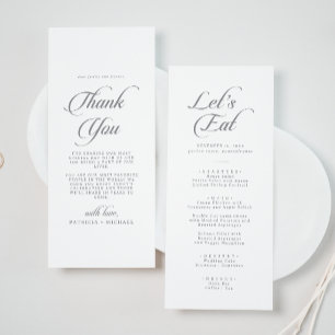 Classic Chic Calligraphy Thank You and Wedding Menu