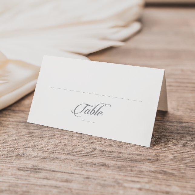 Classic Chic Calligraphy Wedding Folded Place Card (Creator Uploaded)