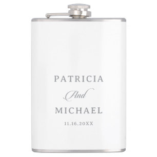 Classic Chic Calligraphy Wedding  Hip Flask