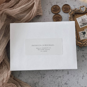 Classic Chic Calligraphy Wedding Return Label