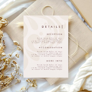 Classic Chic Cream Burgundy Damask Wedding Details Enclosure Card