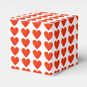 Classic Chic Cute Red Heart Pattern Favour Box