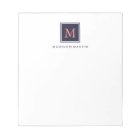 Classic Chic Dark Blue and Coral Monogram