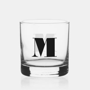 Classic Chic Elegant Monogram  Whiskey Glass