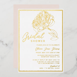 Classic Chic Gold Frame Peony Blush Bridal Shower