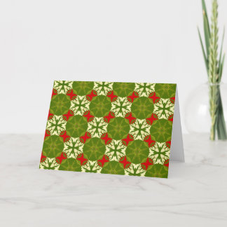 Classic Chic Gold Red Green Christmas Snowflake NT Holiday Card