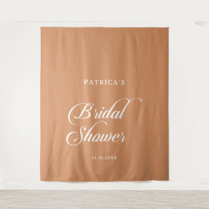 Classic Chic Terracotta Calligraphy Bridal Shower Tapestry