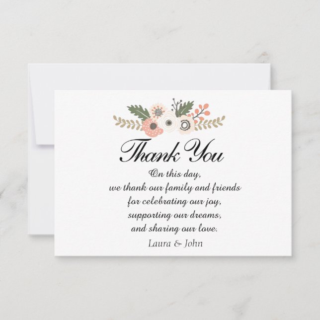 Classic Chic wedding thank you card (Front)
