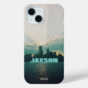 Classic Chicago Skyline Lake Michigan iPhone 15 Case