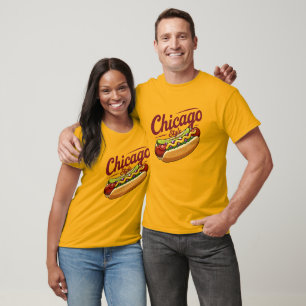 Classic Chicago Style Hot Dog Food Lover T-Shirt