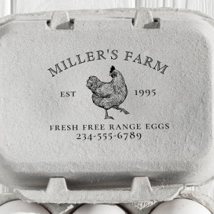 Classic Chicken Egg Stamp With Your Farm Name