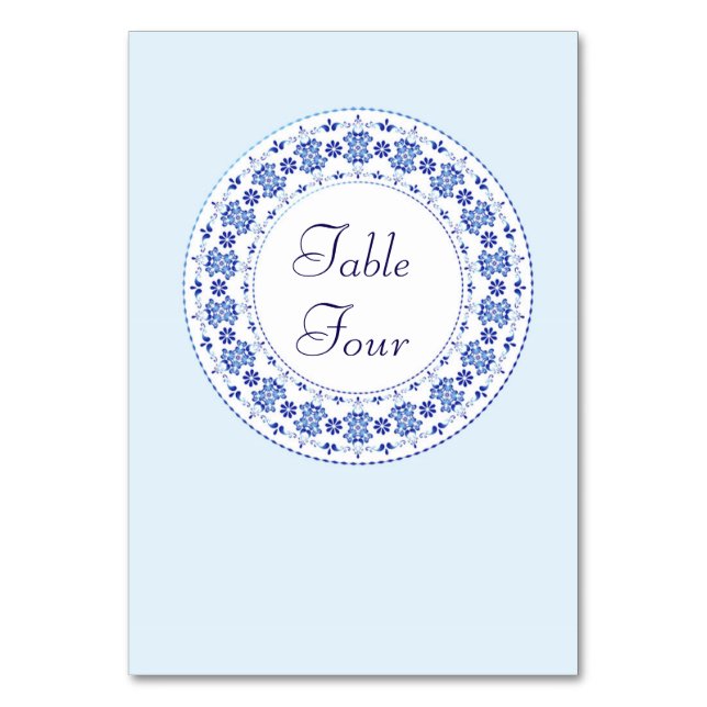 Classic China Blue Table Name / Number Cards (Front)