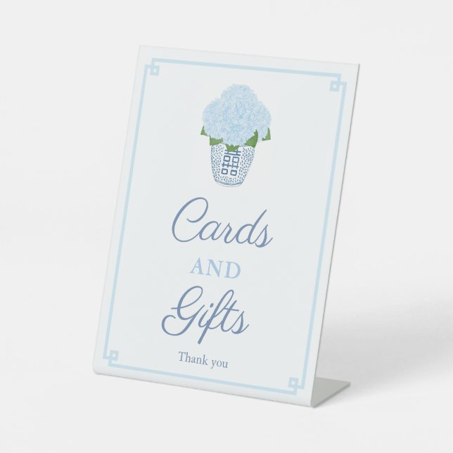 Classic Chinoiserie Baby Shower Cards And Gifts Pedestal Sign (Front)