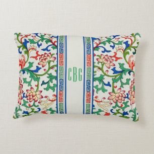 Classic Chinoiserie Chic Accent Pillow Monogrammed