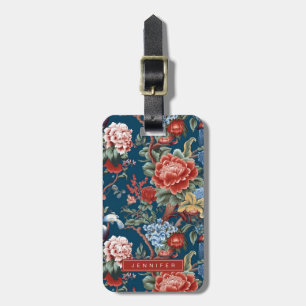 Classic Chinoiserie Flowers Luggage Tags
