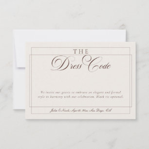Classic Choco Brown Ivory Calligraphy Formal Dress Invitation