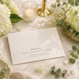 Classic Choco Brown Ivory Calligraphy Wedding Envelope
