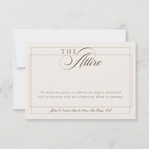 Classic Choco Ivory Calligraphy Formal Attire Code Invitation