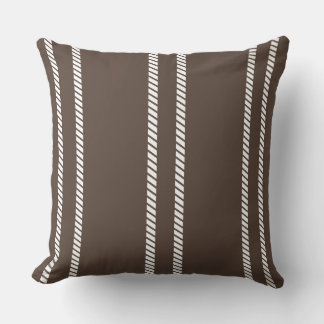 Classic Chocolate Brown with Stripes Throw Pillow