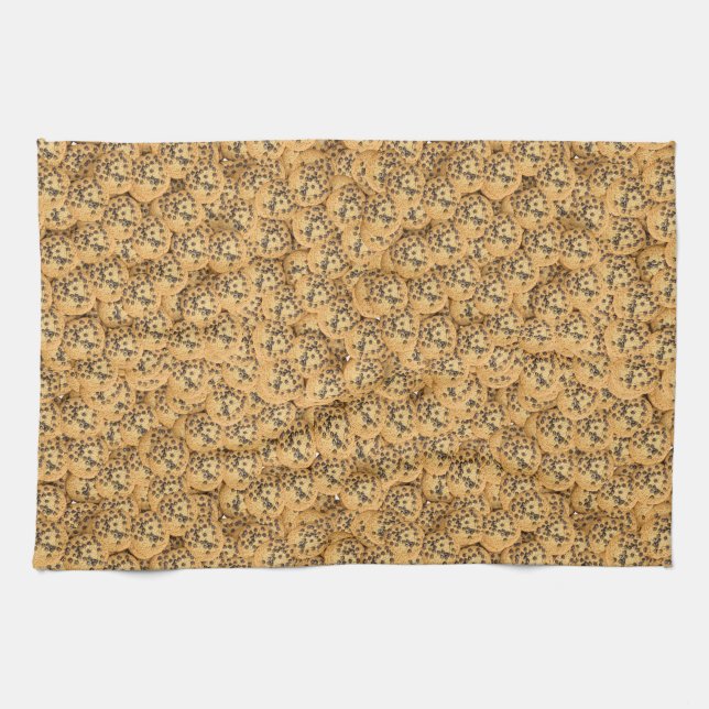 Classic Chocolate Chip Cookies Pattern Towel (Horizontal)