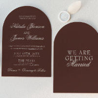 Classic Chocolate Cocoa Old Money Arched Wedding