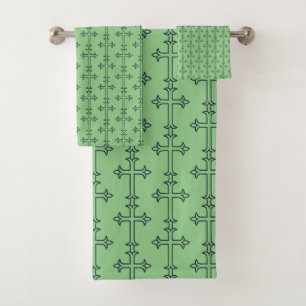 Classic Christian Cross Minimalist Fine Art Bath Towel Set