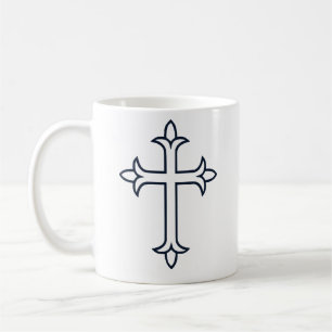 Classic Christian Cross Minimalist Fine Art Coffee Mug